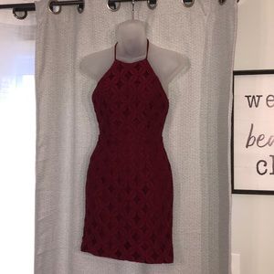 Halter Style Mini Lace Dress